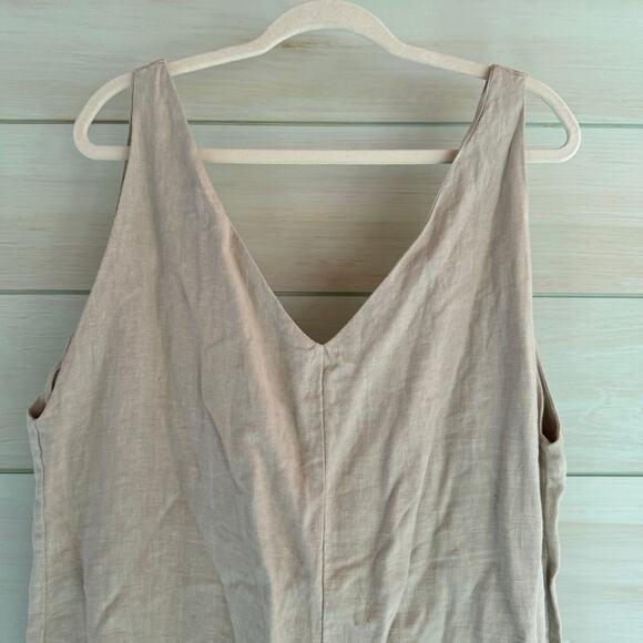 Sol Sister Linen Cream V-Neck Jumpsuit - Picture 6 of 10